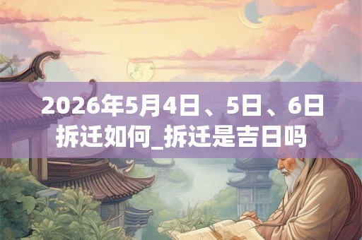 2026年5月4日、5日、6日拆迁如何_拆迁是吉日吗