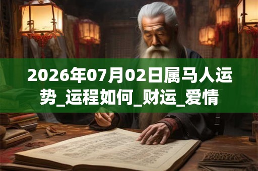 2026年07月02日属马人运势_运程如何_财运_爱情