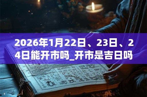 2026年1月22日、23日、24日能开市吗_开市是吉日吗