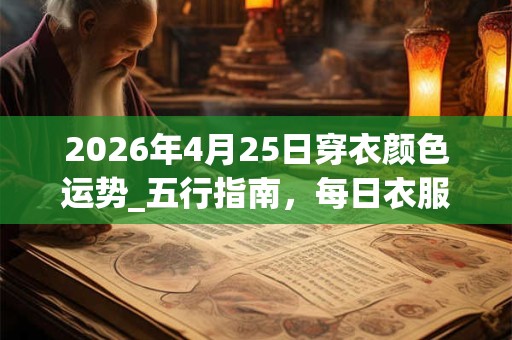 2026年4月25日穿衣颜色运势_五行指南，每日衣服颜色幸运色