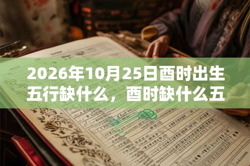 2026年10月25日酉时出生五行缺什么，酉时缺什么五行