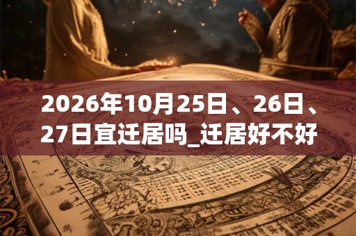 2026年10月25日、26日、27日宜迁居吗_迁居好不好