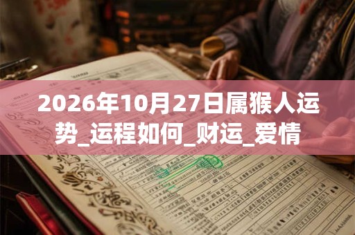 2026年10月27日属猴人运势_运程如何_财运_爱情
