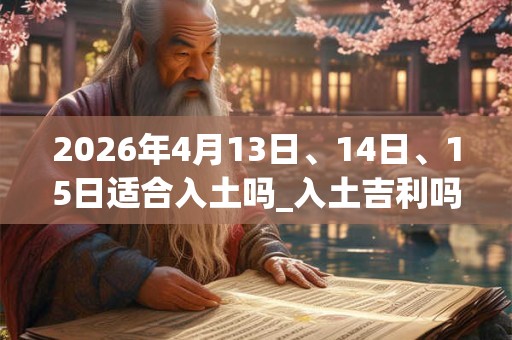 2026年4月13日、14日、15日适合入土吗_入土吉利吗