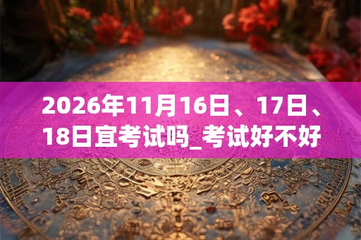 2026年11月16日、17日、18日宜考试吗_考试好不好