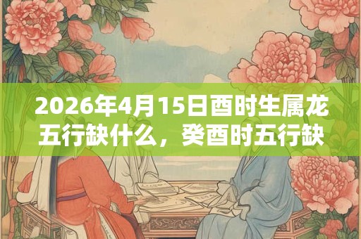 2026年4月15日酉时生属龙五行缺什么，癸酉时五行缺什么