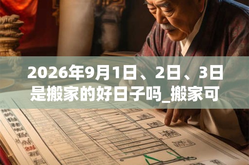 2026年9月1日、2日、3日是搬家的好日子吗_搬家可以吗