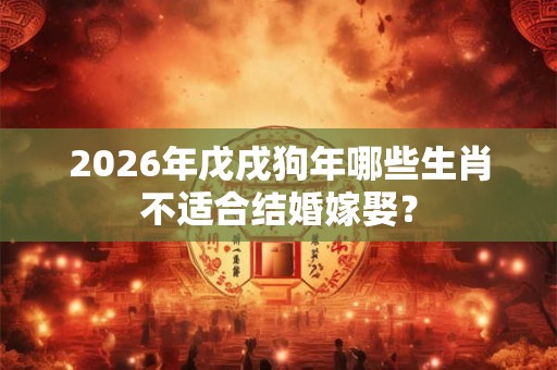 2026年戊戌狗年哪些生肖不适合结婚嫁娶？