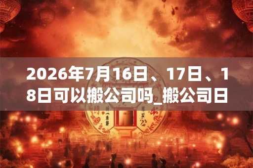 2026年7月16日、17日、18日可以搬公司吗_搬公司日子好吗