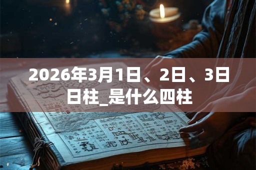 2026年3月1日、2日、3日日柱_是什么四柱