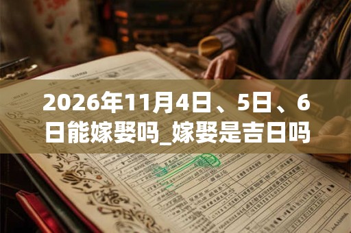 2026年11月4日、5日、6日能嫁娶吗_嫁娶是吉日吗