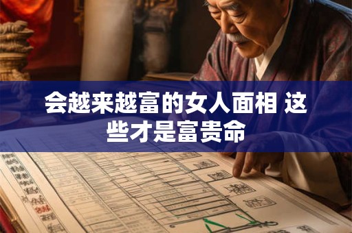 会越来越富的女人面相 这些才是富贵命