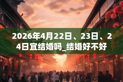 2026年4月22日、23日、24日宜结婚吗_结婚好不好