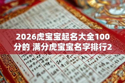 2026虎宝宝起名大全100分的 满分虎宝宝名字排行2026年 2026虎宝宝起名大全100分的 满分虎宝宝名字排行2026年