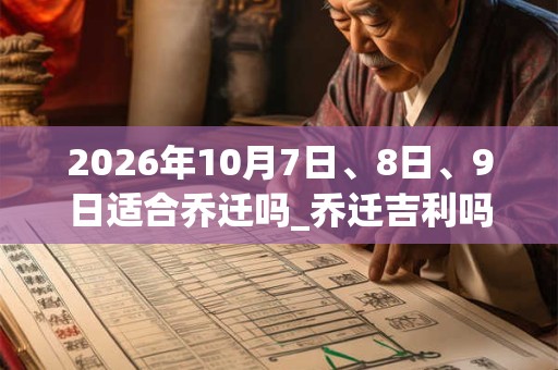 2026年10月7日、8日、9日适合乔迁吗_乔迁吉利吗