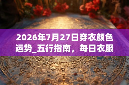 2026年7月27日穿衣颜色运势_五行指南，每日衣服颜色幸运色