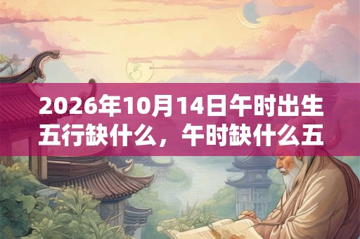 2026年10月14日午时出生五行缺什么，午时缺什么五行