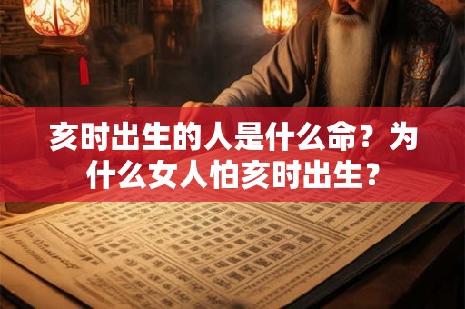 亥时出生的人是什么命？为什么女人怕亥时出生？