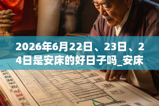 2026年6月22日、23日、24日是安床的好日子吗_安床可以吗