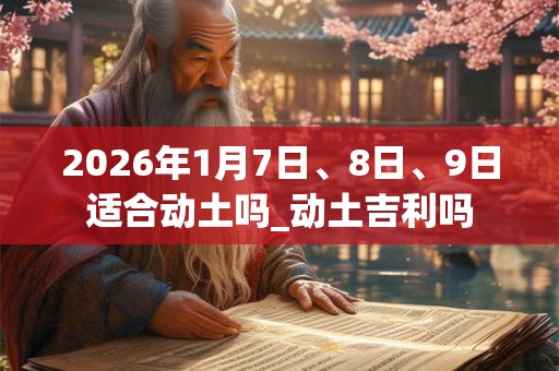 2026年1月7日、8日、9日适合动土吗_动土吉利吗