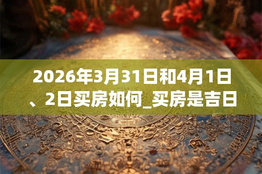 2026年3月31日和4月1日、2日买房如何_买房是吉日吗
