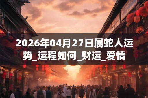 2026年04月27日属蛇人运势_运程如何_财运_爱情