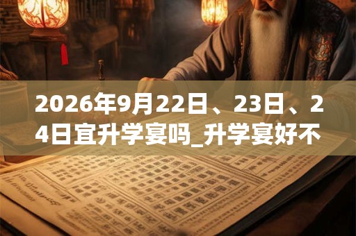 2026年9月22日、23日、24日宜升学宴吗_升学宴好不好
