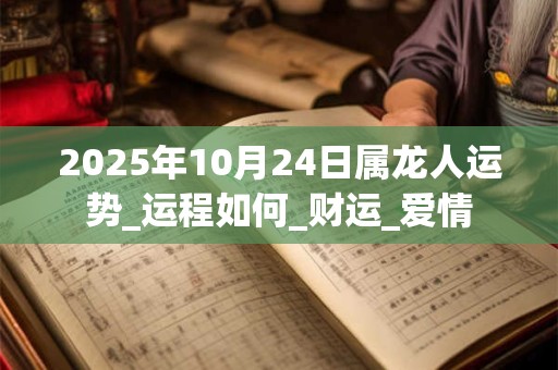 2025年10月24日属龙人运势_运程如何_财运_爱情