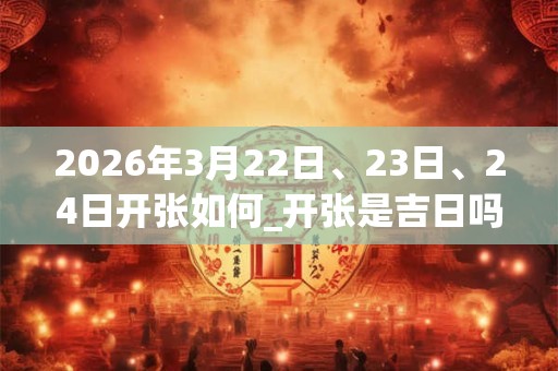 2026年3月22日、23日、24日开张如何_开张是吉日吗