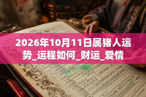 2026年10月11日属猪人运势_运程如何_财运_爱情