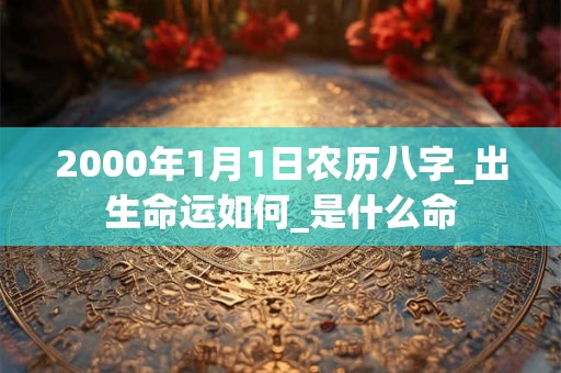 2000年1月1日农历八字_出生命运如何_是什么命