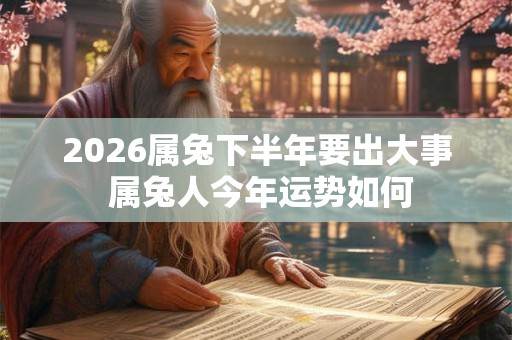 2026属兔下半年要出大事 属兔人今年运势如何