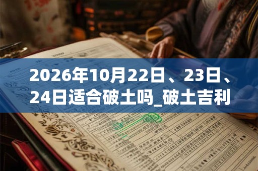 2026年10月22日、23日、24日适合破土吗_破土吉利吗
