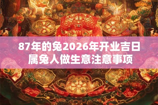 87年的兔2026年开业吉日 属兔人做生意注意事项