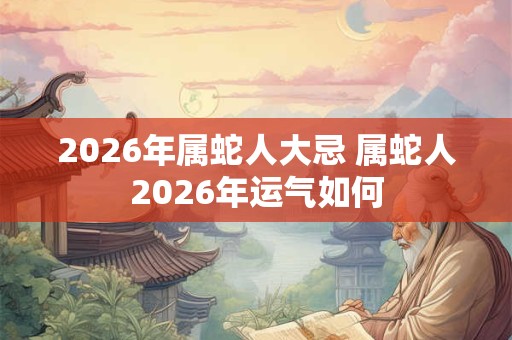 2026年属蛇人大忌 属蛇人2026年运气如何