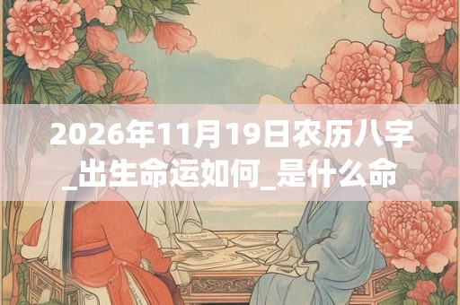 2026年11月19日农历八字_出生命运如何_是什么命