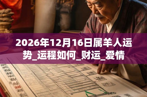 2026年12月16日属羊人运势_运程如何_财运_爱情