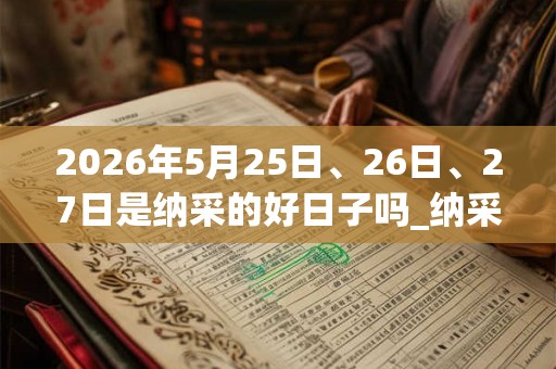2026年5月25日、26日、27日是纳采的好日子吗_纳采可以吗