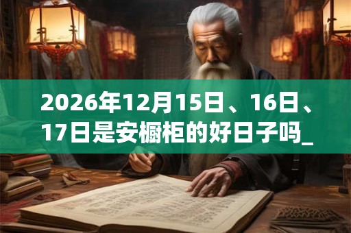 2026年12月15日、16日、17日是安橱柜的好日子吗_安橱柜可以吗