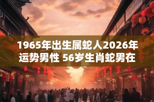 1965年出生属蛇人2026年运势男性 56岁生肖蛇男在2026年运气如何