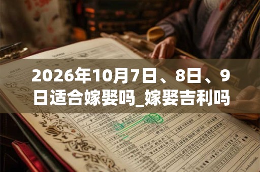 2026年10月7日、8日、9日适合嫁娶吗_嫁娶吉利吗