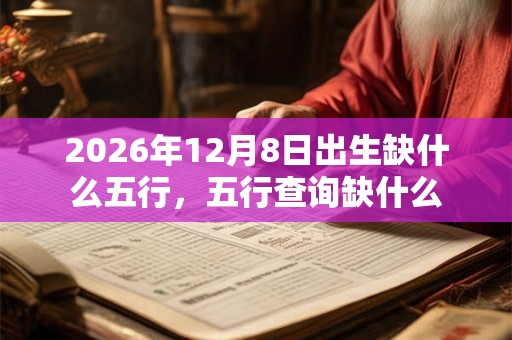2026年12月8日出生缺什么五行，五行查询缺什么