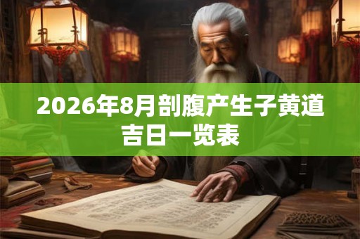 2026年8月剖腹产生子黄道吉日一览表