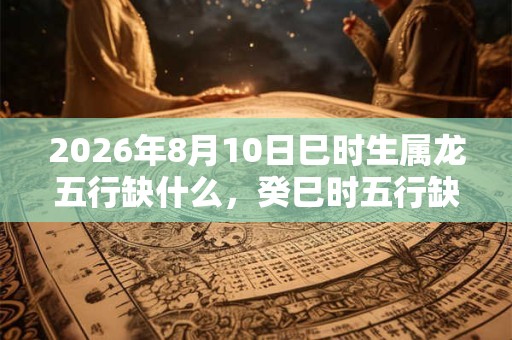 2026年8月10日巳时生属龙五行缺什么，癸巳时五行缺什么
