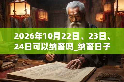 2026年10月22日、23日、24日可以纳畜吗_纳畜日子好吗