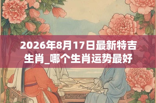 2026年8月17日最新特吉生肖_哪个生肖运势最好