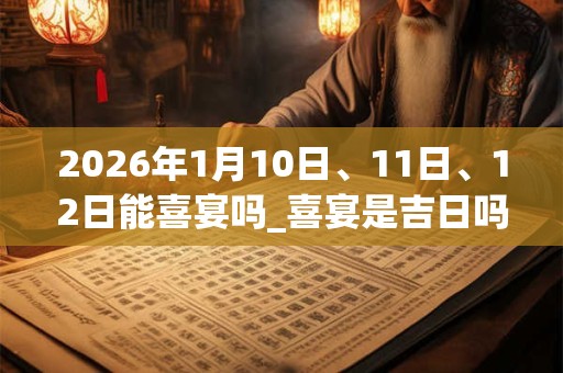 2026年1月10日、11日、12日能喜宴吗_喜宴是吉日吗
