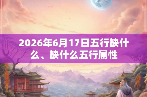 2026年6月17日五行缺什么、缺什么五行属性