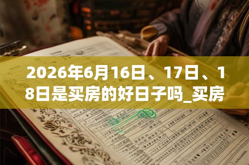 2026年6月16日、17日、18日是买房的好日子吗_买房可以吗