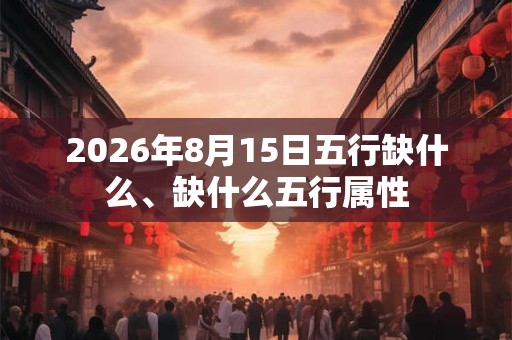 2026年8月15日五行缺什么、缺什么五行属性